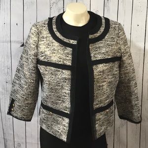 Kasper open front blazer jacket glitter elegant career wear